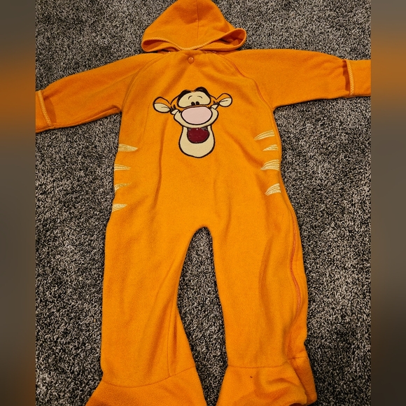 Vintage Disney Tigger Costume Onesie for Kids Orange Tiger Jumpsuit - Picture 1 of 5